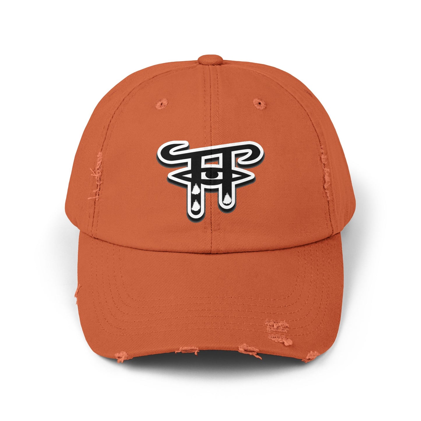 Unisex Distressed Cap with Trendy Logo, Perfect for Casual Outfits, Gifts for Friends, Summer Festivals, Biking, Beach Days