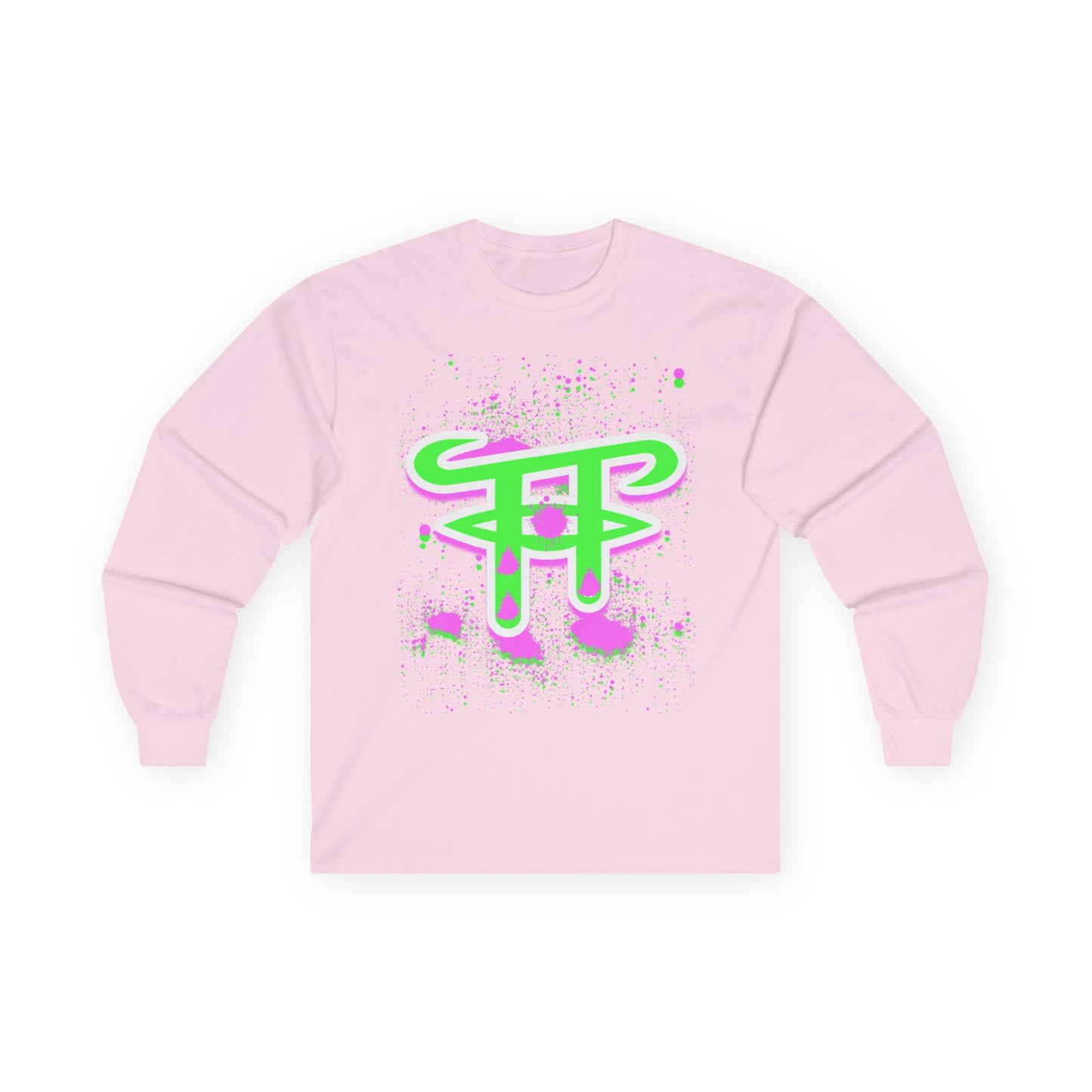Artistic Long Sleeve Tee with Trendy Design, Unisex Cotton Tee, Graphic Tee, Cool Casual Wear, Perfect for Gifting