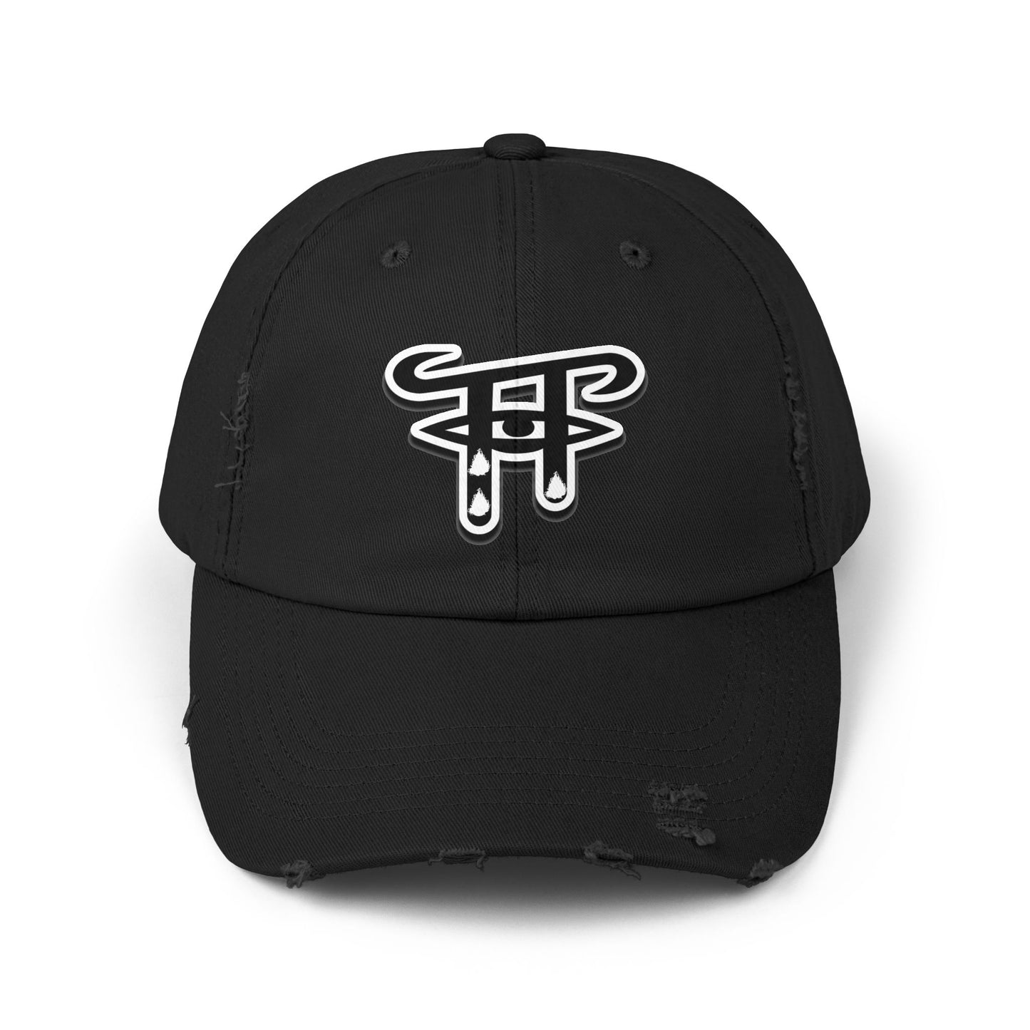Unisex Distressed Cap with Trendy Logo, Perfect for Casual Outfits, Gifts for Friends, Summer Festivals, Biking, Beach Days
