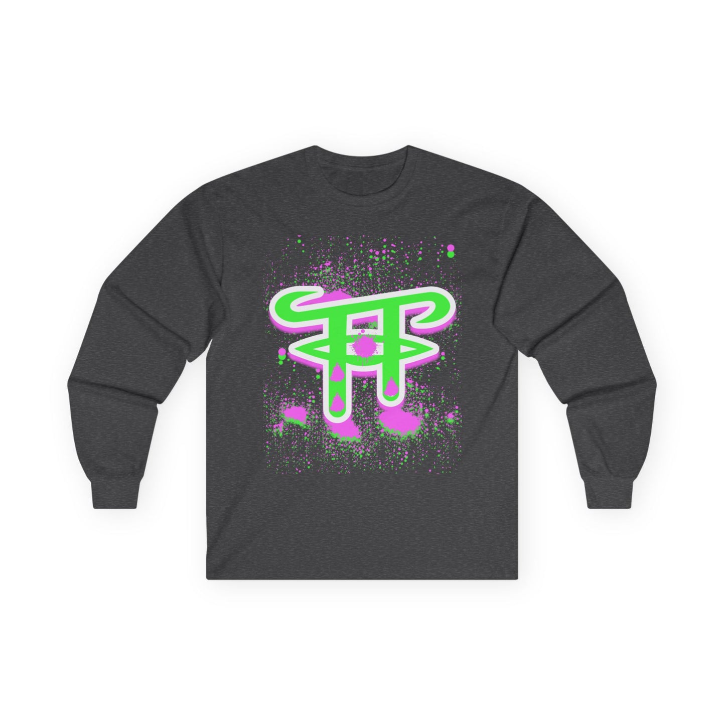 Artistic Long Sleeve Tee with Trendy Design, Unisex Cotton Tee, Graphic Tee, Cool Casual Wear, Perfect for Gifting