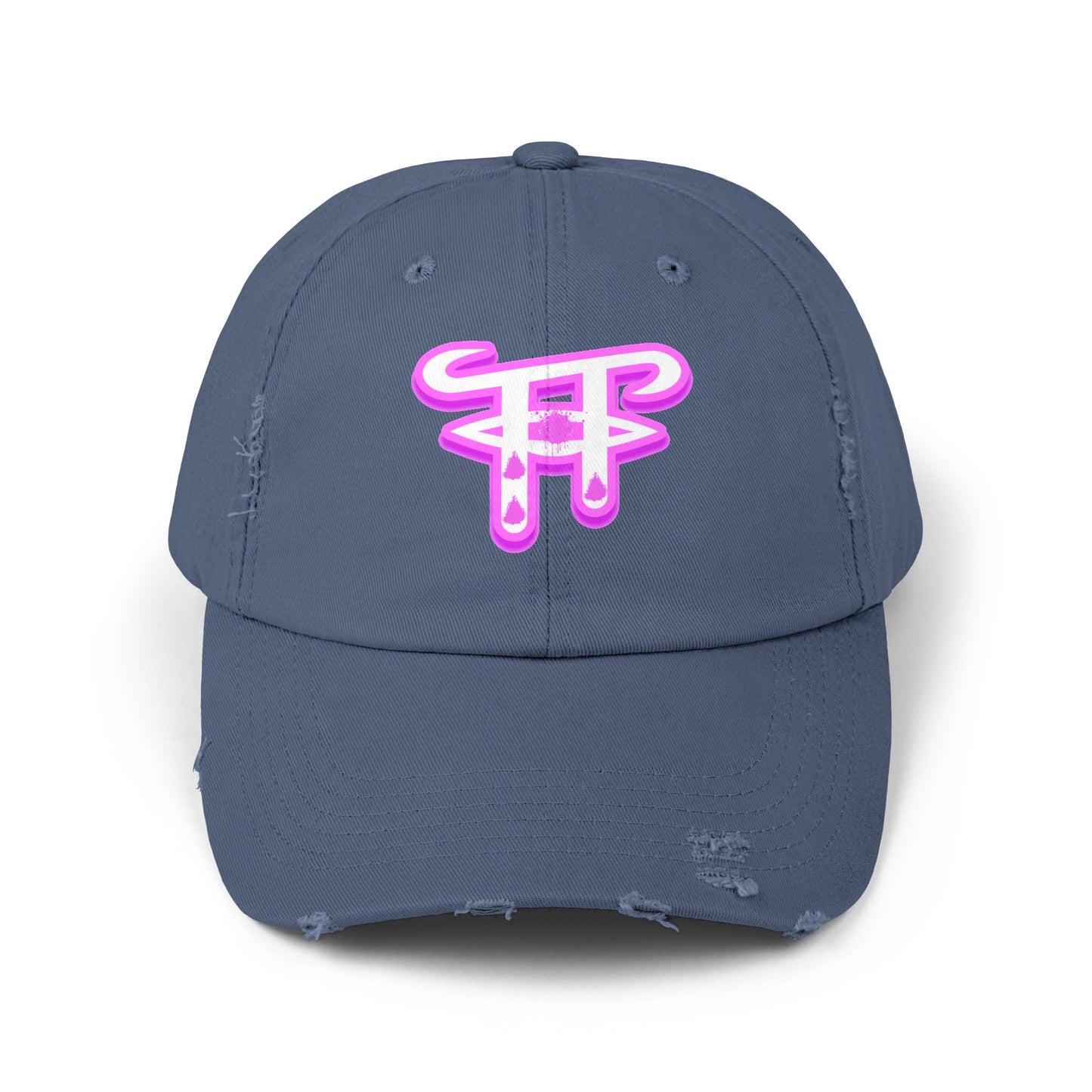 Trendy Distressed Cap with Neon Pink Design, Streetwear Hat for Casual Outings, Gift for Fashion Lovers, Summer Accessory, Unisex Cap