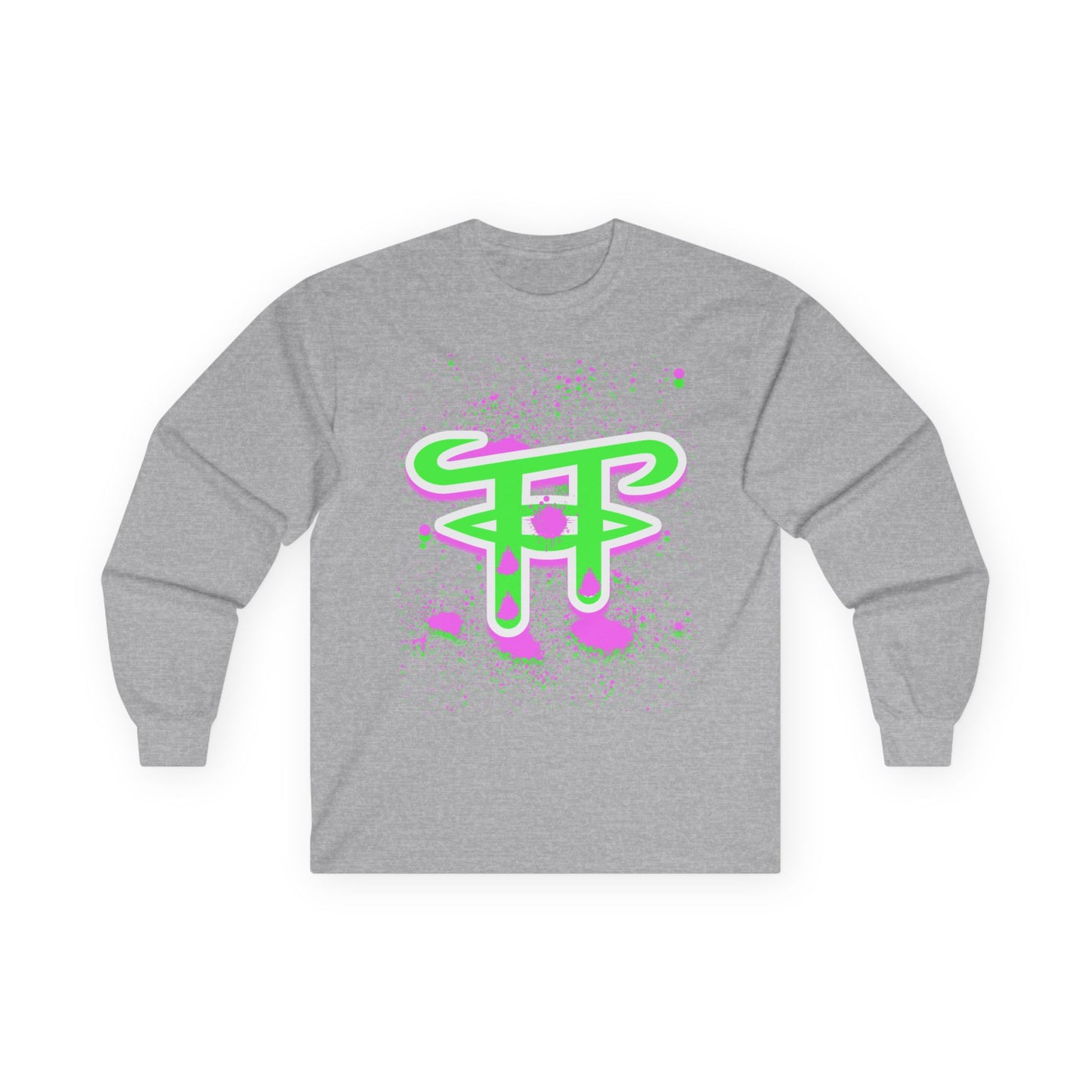Artistic Long Sleeve Tee with Trendy Design, Unisex Cotton Tee, Graphic Tee, Cool Casual Wear, Perfect for Gifting
