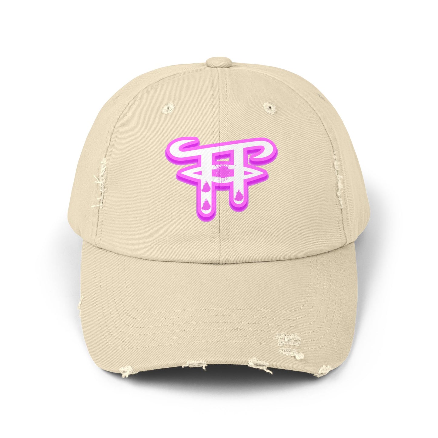 Trendy Distressed Cap with Neon Pink Design, Streetwear Hat for Casual Outings, Gift for Fashion Lovers, Summer Accessory, Unisex Cap
