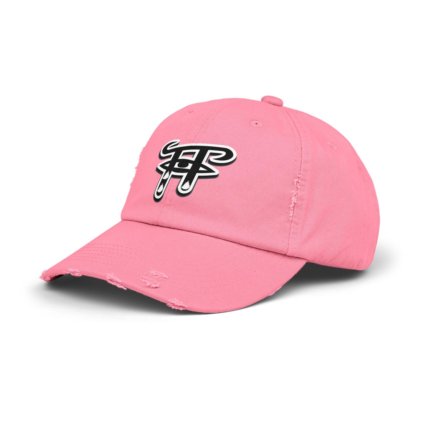 Unisex Distressed Cap with Trendy Logo, Perfect for Casual Outfits, Gifts for Friends, Summer Festivals, Biking, Beach Days