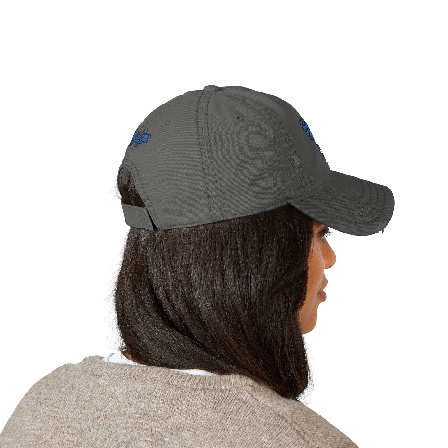 Distressed Dad Hat with Embroidery | Casual Cap for Everyday Style, Gift for Dads, Summer Accessory, Adjustable Hat, Trendy Headwear