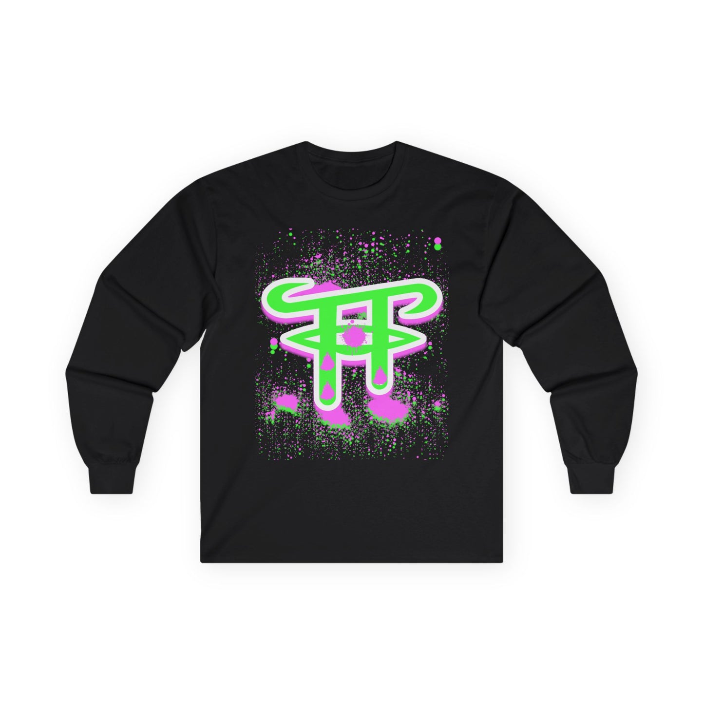Artistic Long Sleeve Tee with Trendy Design, Unisex Cotton Tee, Graphic Tee, Cool Casual Wear, Perfect for Gifting