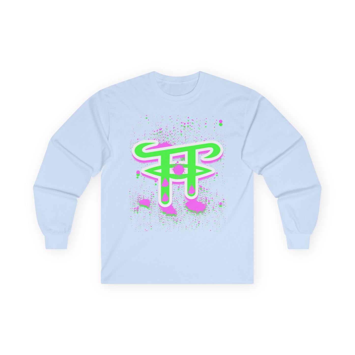 Artistic Long Sleeve Tee with Trendy Design, Unisex Cotton Tee, Graphic Tee, Cool Casual Wear, Perfect for Gifting