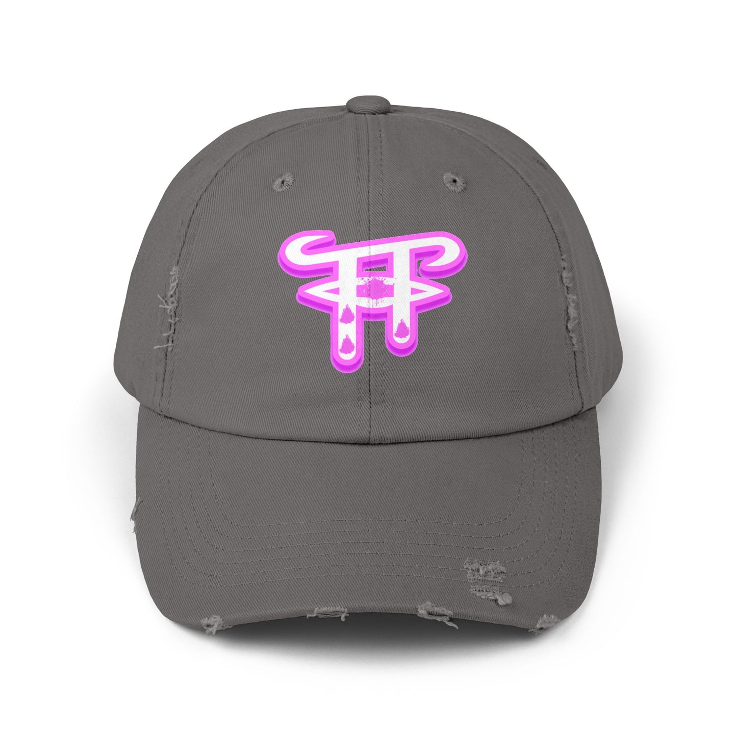 Trendy Distressed Cap with Neon Pink Design, Streetwear Hat for Casual Outings, Gift for Fashion Lovers, Summer Accessory, Unisex Cap