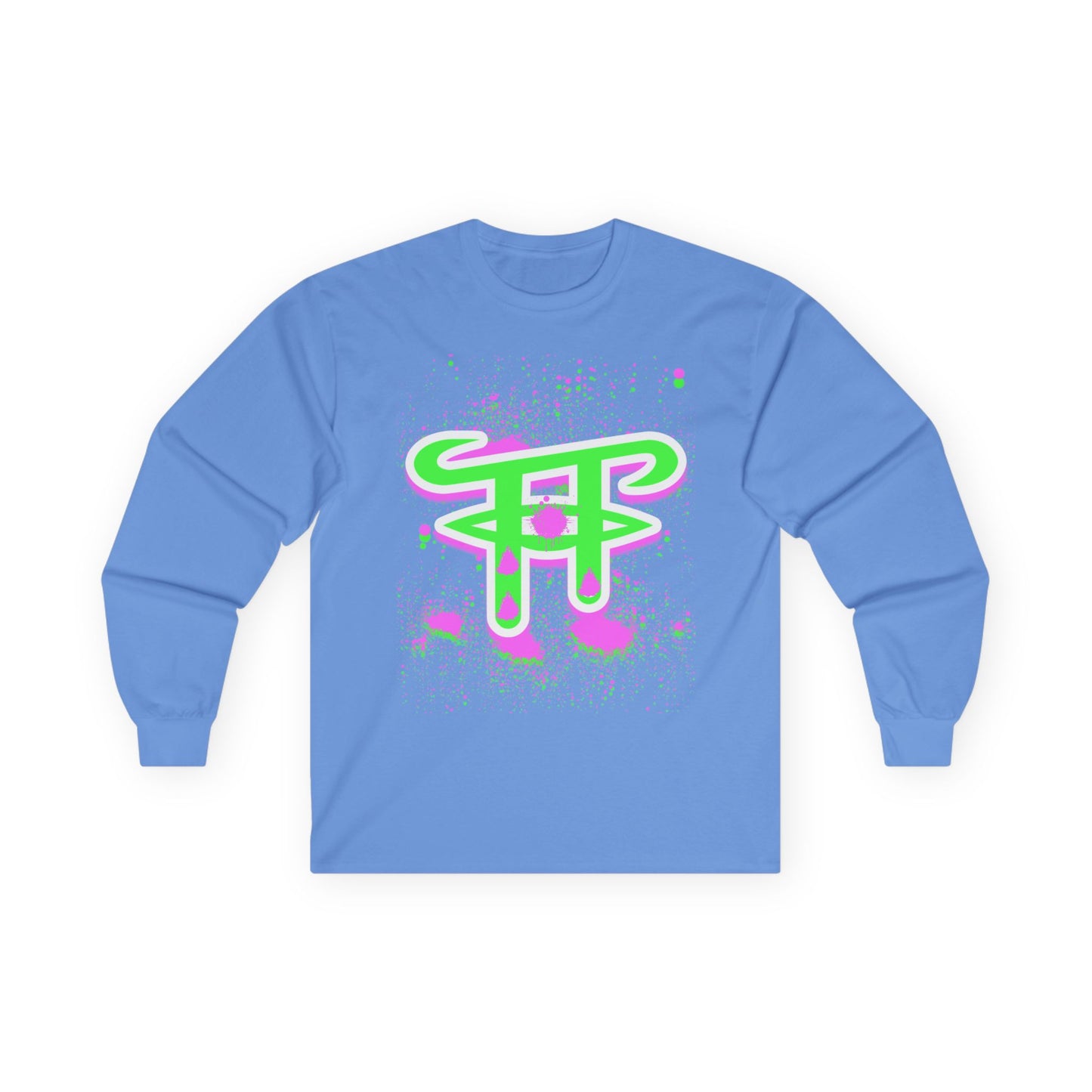 Artistic Long Sleeve Tee with Trendy Design, Unisex Cotton Tee, Graphic Tee, Cool Casual Wear, Perfect for Gifting