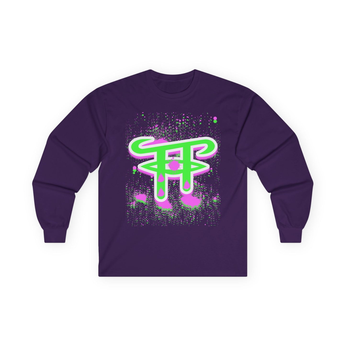 Artistic Long Sleeve Tee with Trendy Design, Unisex Cotton Tee, Graphic Tee, Cool Casual Wear, Perfect for Gifting