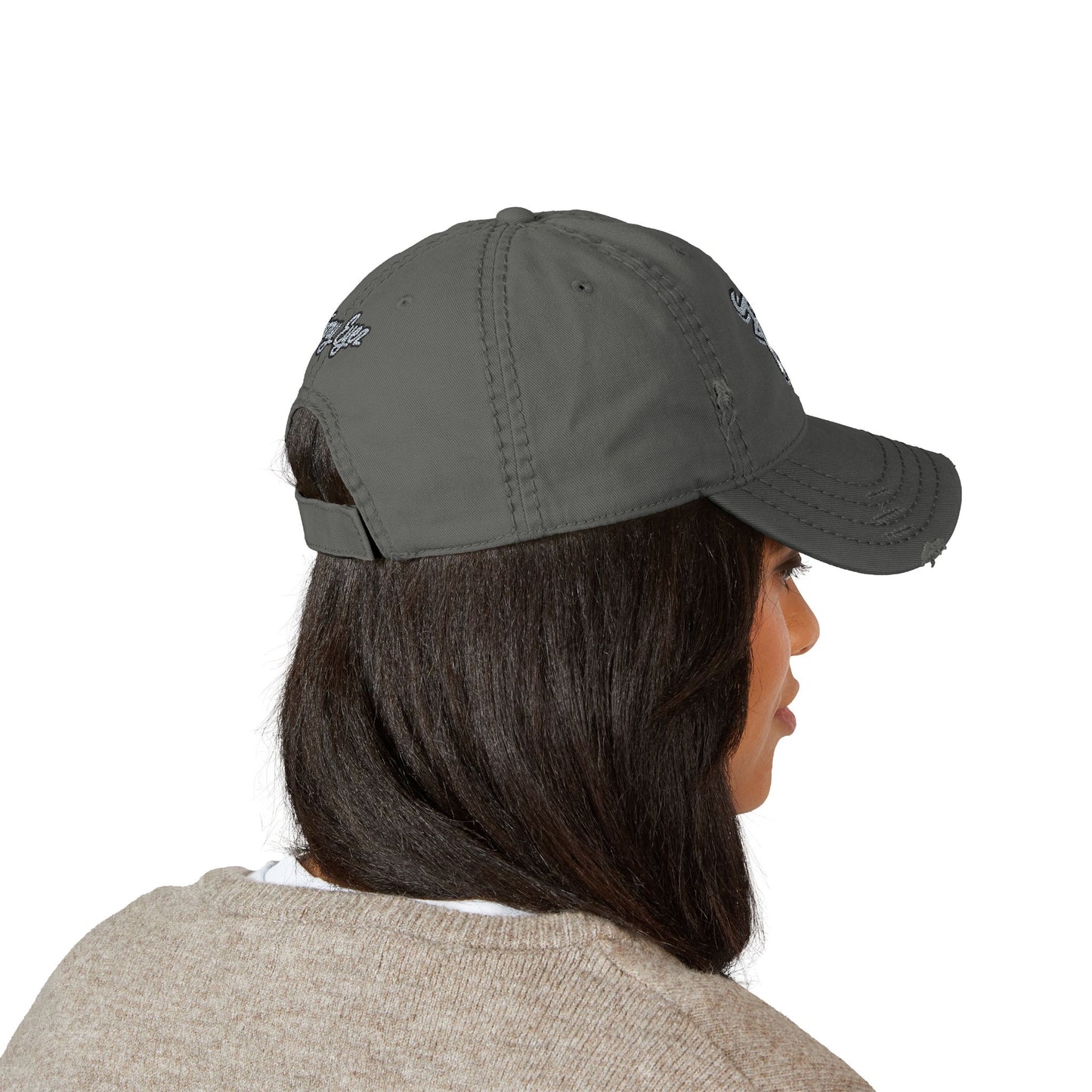 Distressed Embroidered Dad Hat, Casual Cap for Everyday Wear, Perfect Gift for Dads, Unisex Fashion Accessory, Birthday, Father's Day