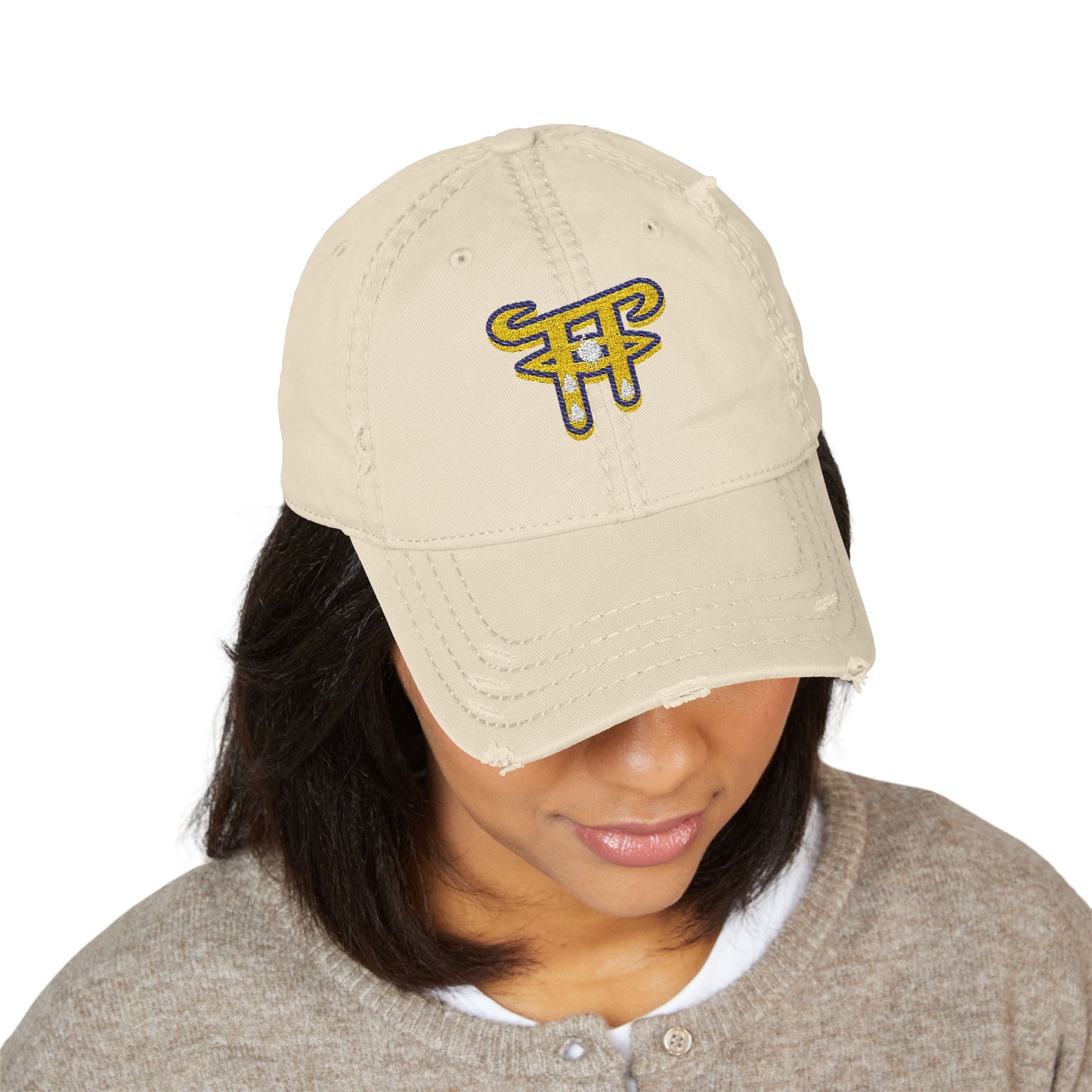 Distressed Dad Hat with Embroidery, Casual Cap for Everyday Style, Gift for Dads, Birthday, Father's Day, Trendy Accessories