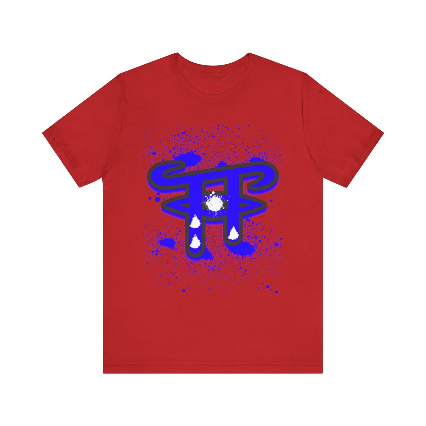 Stylish Unisex Tee with Blue Drip Art | Casual Wear, Graphic T-shirt, Customizable Gift, Streetwear, Unique Design