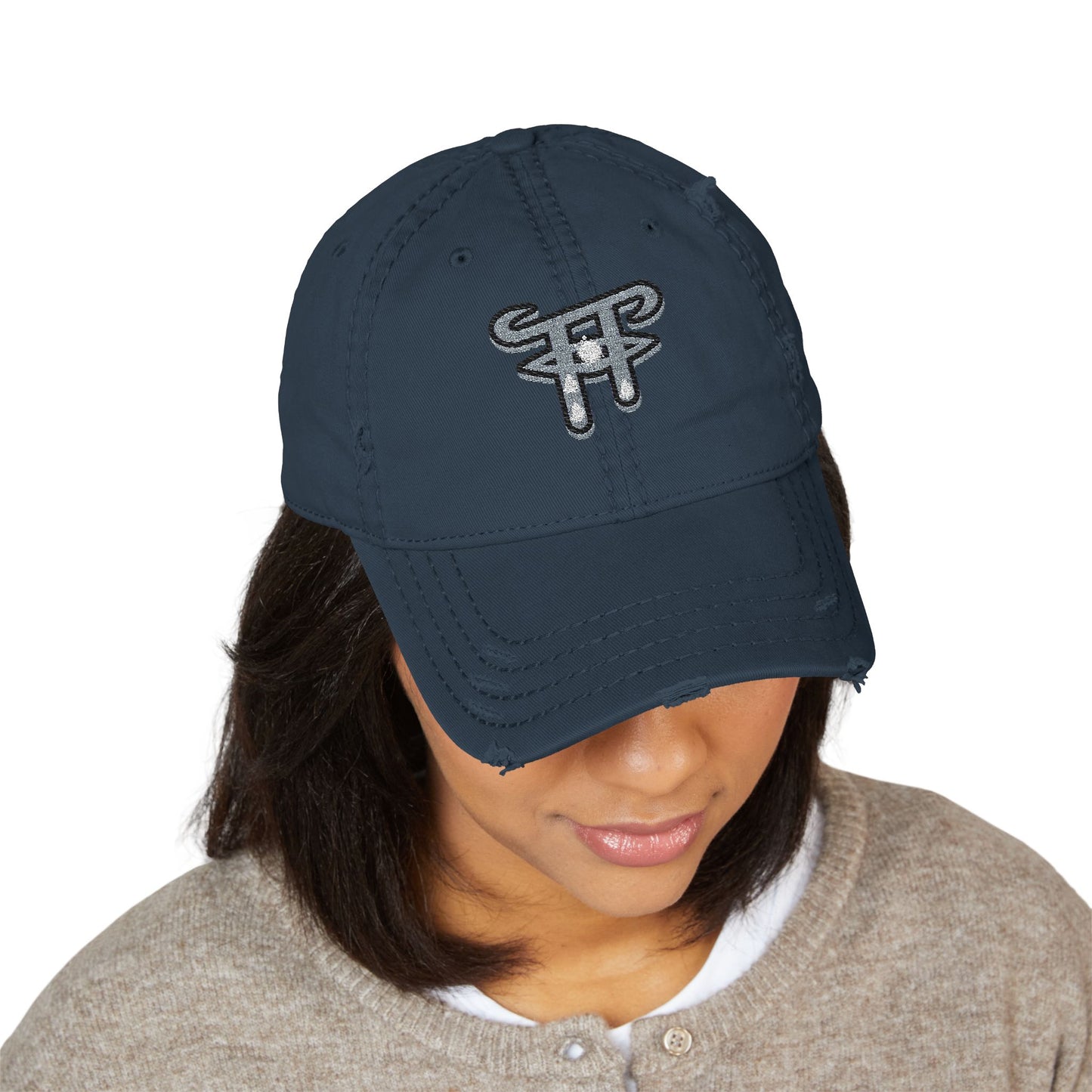 Distressed Embroidered Dad Hat, Casual Cap for Everyday Wear, Perfect Gift for Dads, Unisex Fashion Accessory, Birthday, Father's Day