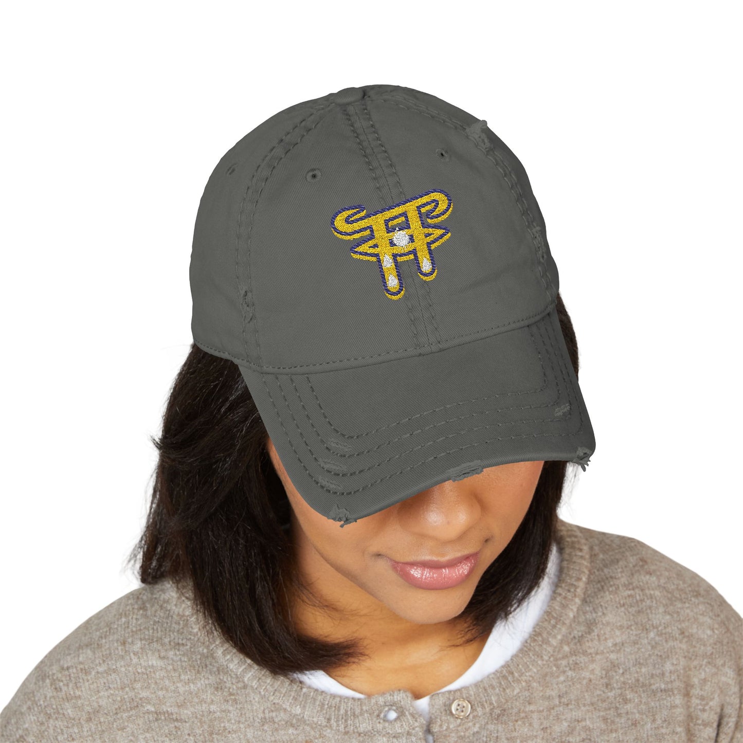 Distressed Dad Hat with Embroidery, Casual Cap for Everyday Style, Gift for Dads, Birthday, Father's Day, Trendy Accessories