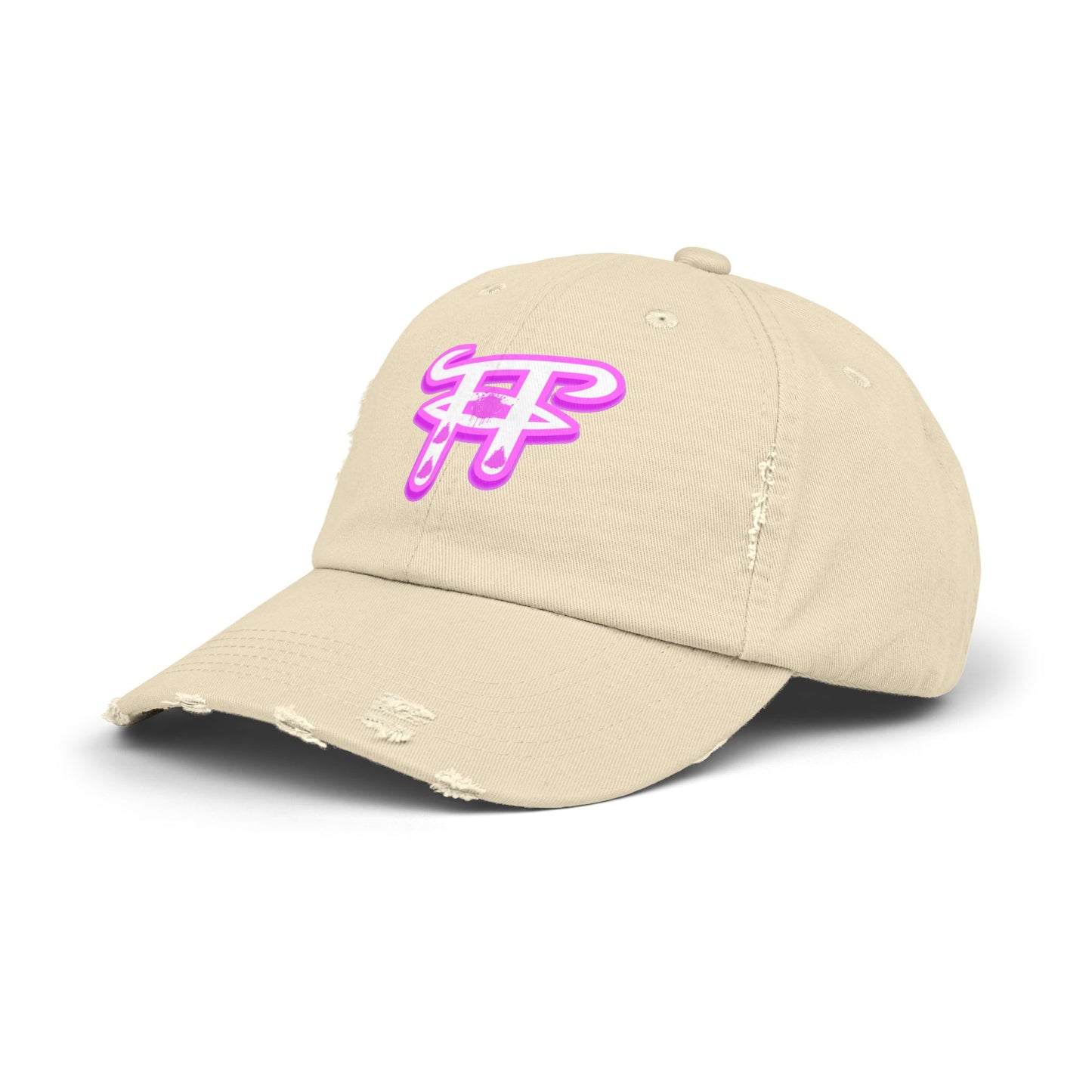 Trendy Distressed Cap with Neon Pink Design, Streetwear Hat for Casual Outings, Gift for Fashion Lovers, Summer Accessory, Unisex Cap