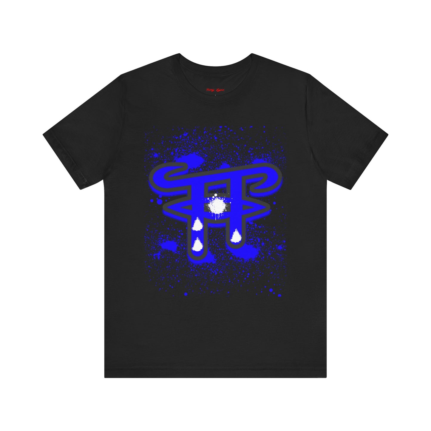 Stylish Unisex Tee with Blue Drip Art | Casual Wear, Graphic T-shirt, Customizable Gift, Streetwear, Unique Design