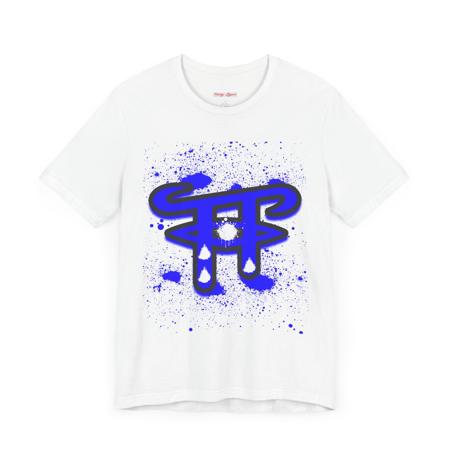Stylish Unisex Tee with Blue Drip Art | Casual Wear, Graphic T-shirt, Customizable Gift, Streetwear, Unique Design