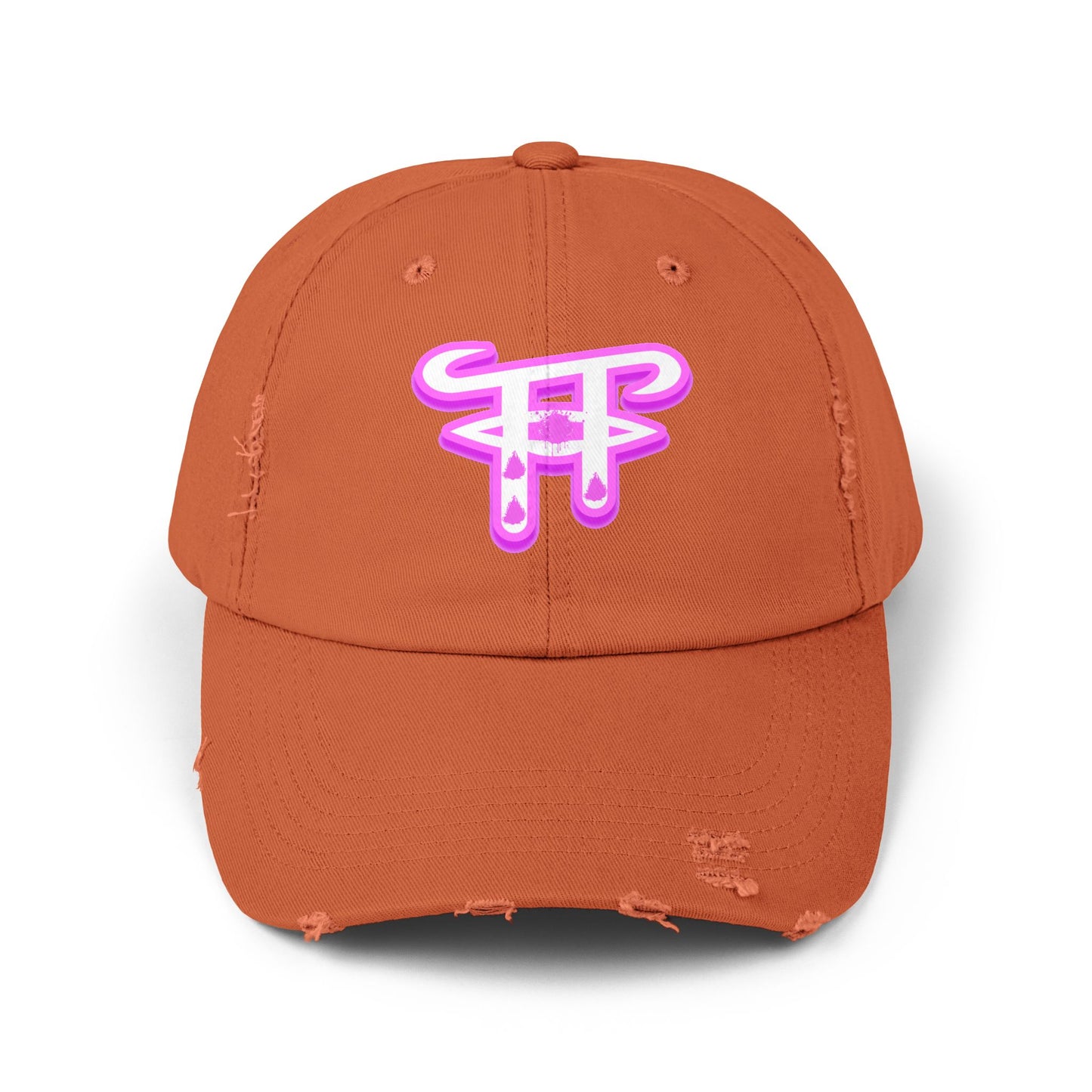 Trendy Distressed Cap with Neon Pink Design, Streetwear Hat for Casual Outings, Gift for Fashion Lovers, Summer Accessory, Unisex Cap