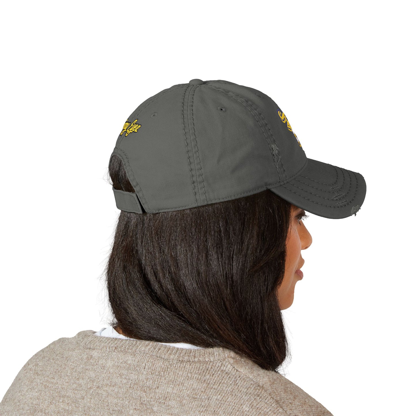 Distressed Dad Hat with Embroidery, Casual Cap for Everyday Style, Gift for Dads, Birthday, Father's Day, Trendy Accessories