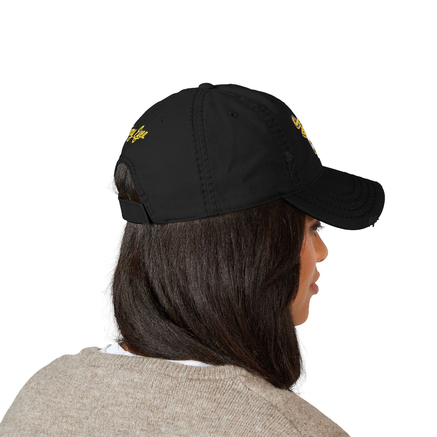 Distressed Dad Hat with Embroidery, Casual Cap for Everyday Style, Gift for Dads, Birthday, Father's Day, Trendy Accessories
