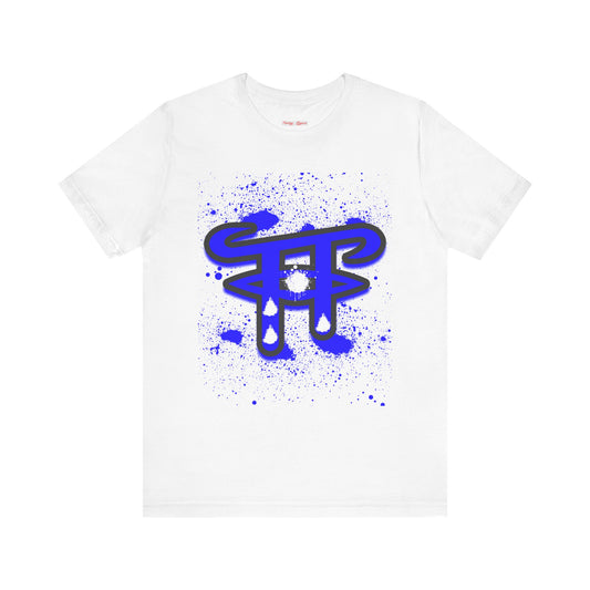 Stylish Unisex Tee with Blue Drip Art | Casual Wear, Graphic T-shirt, Customizable Gift, Streetwear, Unique Design