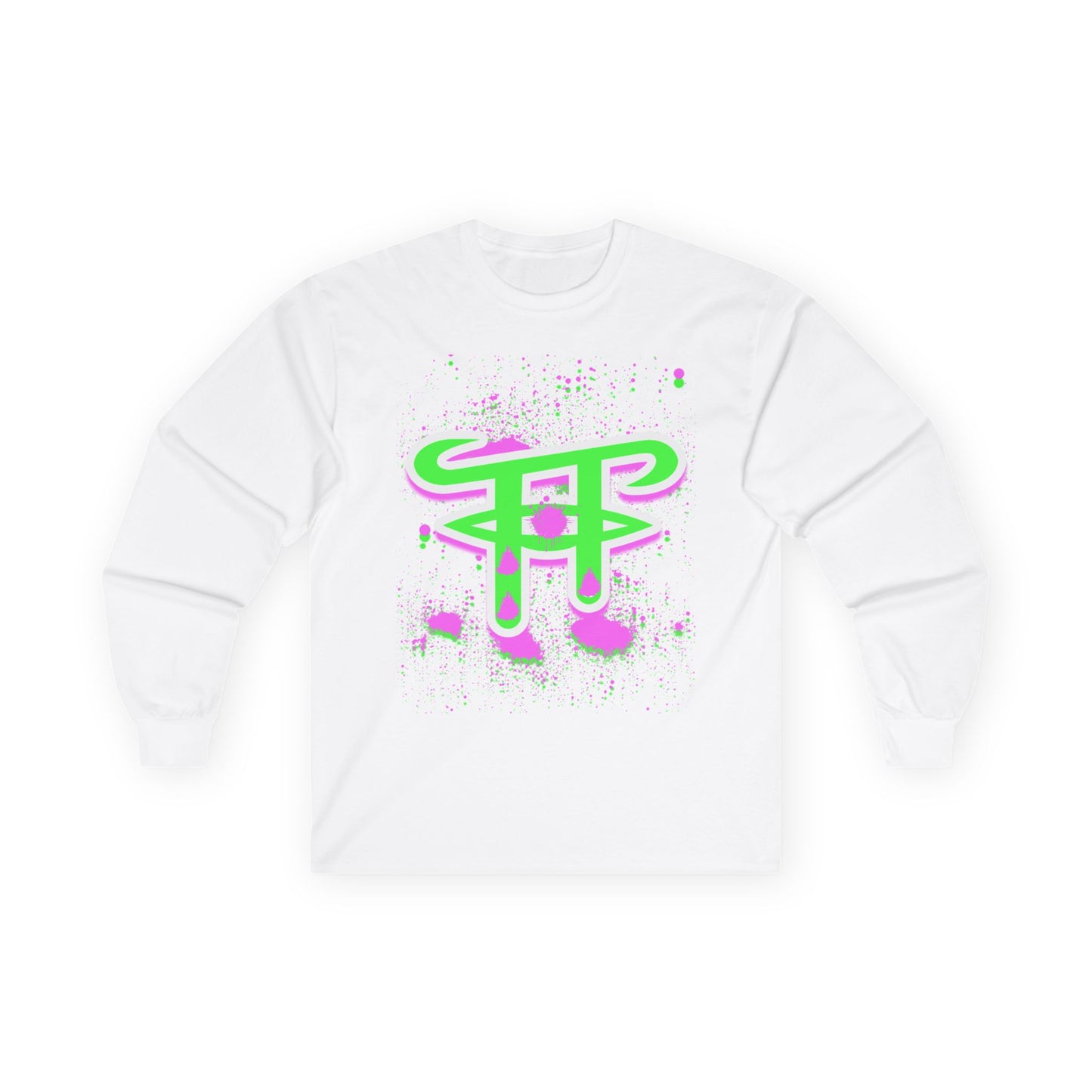 Artistic Long Sleeve Tee with Trendy Design, Unisex Cotton Tee, Graphic Tee, Cool Casual Wear, Perfect for Gifting