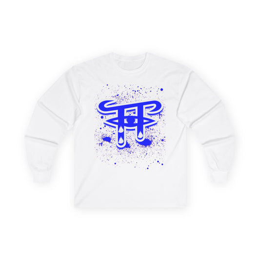 Bold Graphic Long Sleeve Tee for Casual Wear, Unique Art Tee for Everyday Style, Gift for Creative Souls, Unisex Cotton T-Shirt