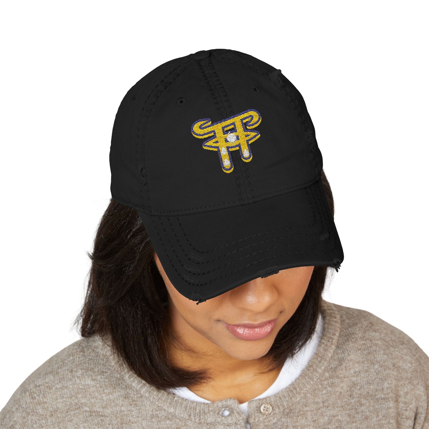 Distressed Dad Hat with Embroidery, Casual Cap for Everyday Style, Gift for Dads, Birthday, Father's Day, Trendy Accessories