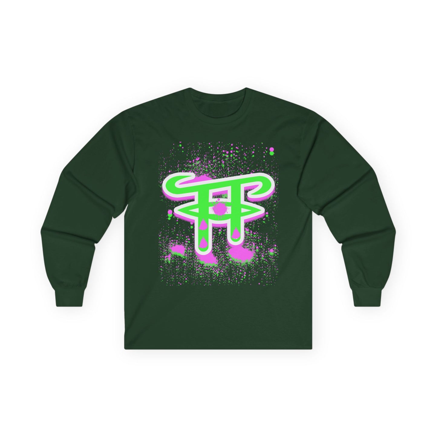 Artistic Long Sleeve Tee with Trendy Design, Unisex Cotton Tee, Graphic Tee, Cool Casual Wear, Perfect for Gifting